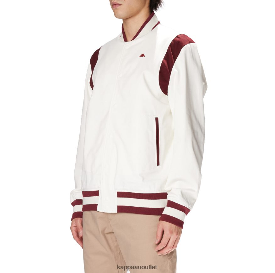 Kappa Men Robe Giovani Naons Varsity Jacket White Red R0HPN874