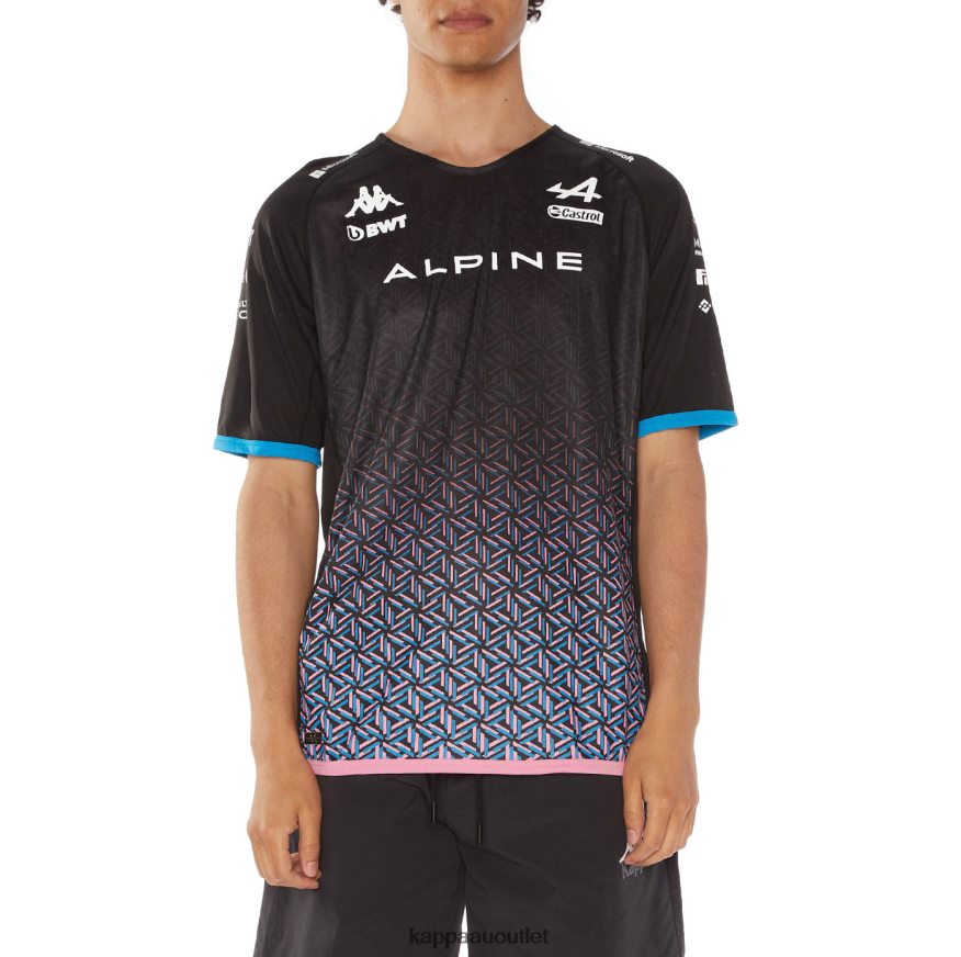 Kappa Men Kombat Ocon Alpine F1 Jersey Black R0HPN8209