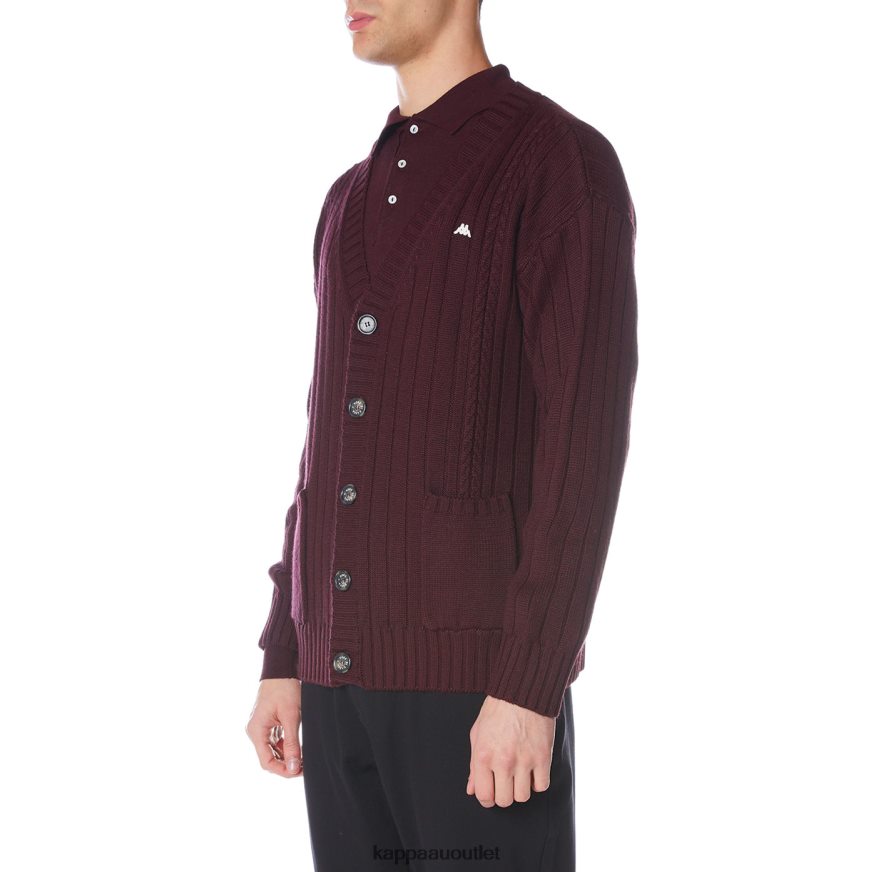 Kappa Men Robe Giovani Achird Cardigan Burgundy R0HPN8100