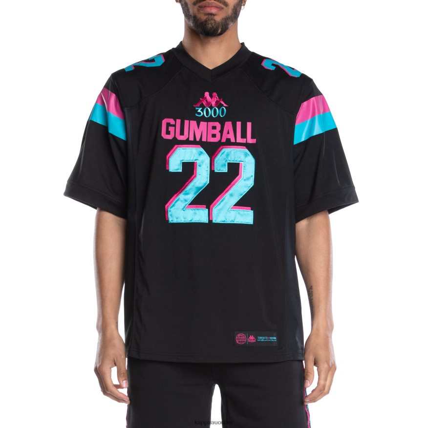 Kappa Men 222 Banda Gumball Glend Football Jersey Black R0HPN8194