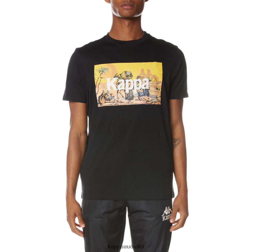 Kappa Men Authentic Cairo T-Shirt Jet Black R0HPN8164