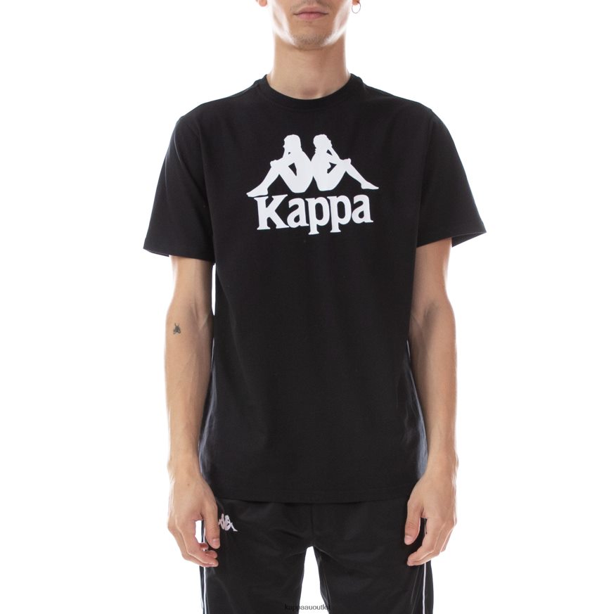 Kappa Men Authentic Estessi T-Shirt BLACK WHITE R0HPN8190