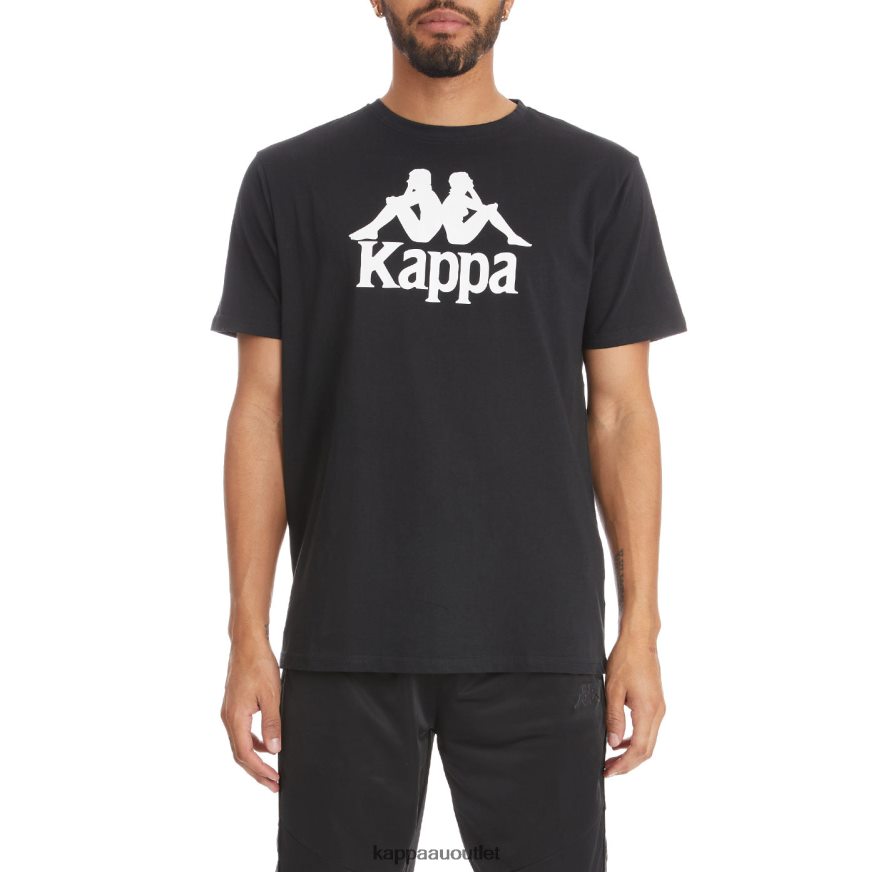 Kappa Men Authentic Estessi T-Shirt Black White R0HPN8189