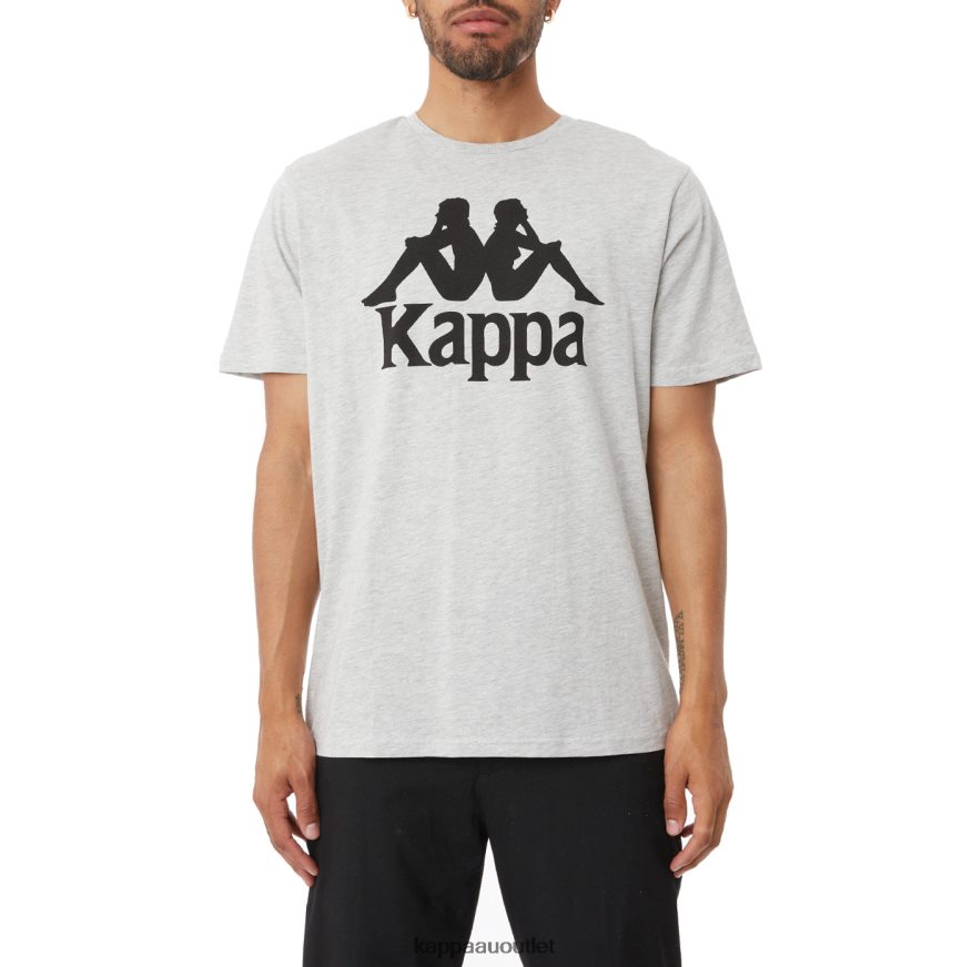 Kappa Men Authentic Estessi T-Shirt Grey Md Mel Black R0HPN8188