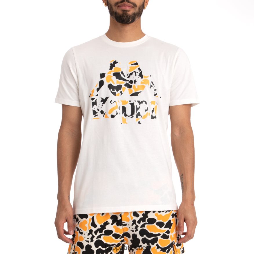 Kappa Men Authentic Phullo T-Shirt White Black Smoke R0HPN8177