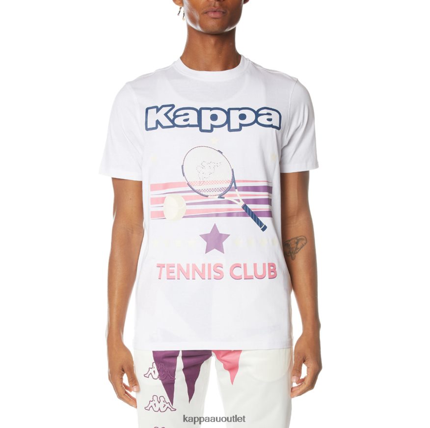 Kappa Men Logo Prant T-Shirt White R0HPN8169