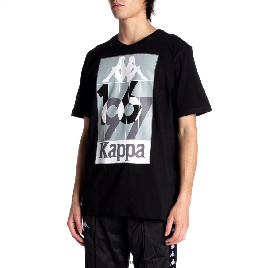 Kappa Men Quinn T-Shirt Black Jet R0HPN8139