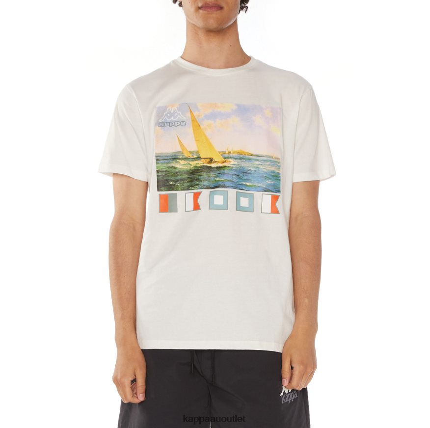 Kappa Men Sage T-Shirt White R0HPN8118