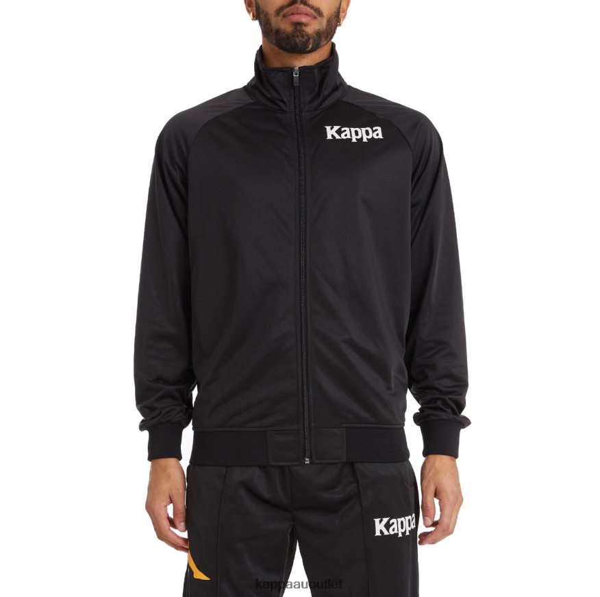 Kappa Men Authentic Angost Track Jacket Black Smoke Orange R0HPN89
