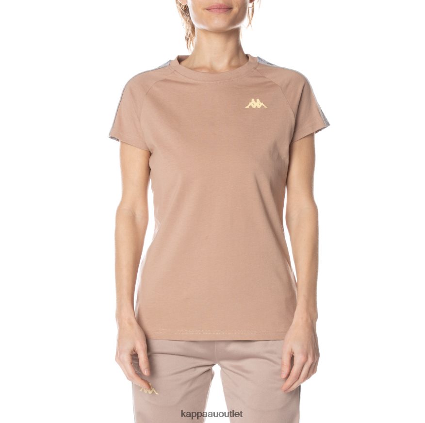 Kappa Women 222 Banda Gapan T-Shirt Beige R0HPN8381