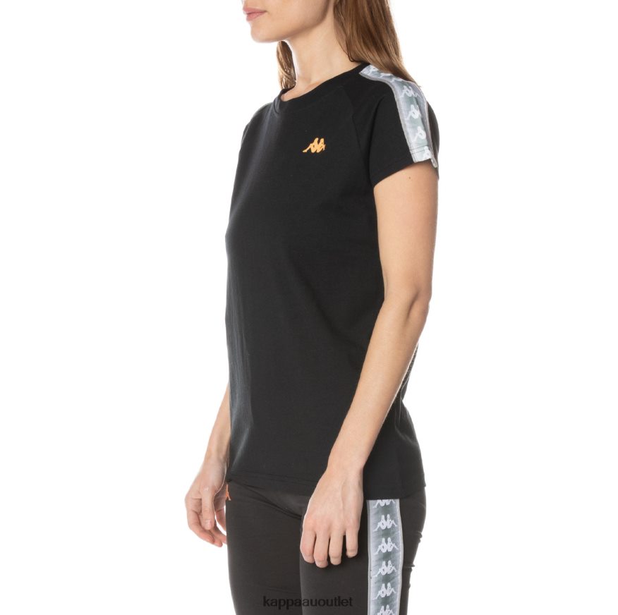Kappa Women 222 Banda Gapan T-Shirt Jet Black R0HPN8380