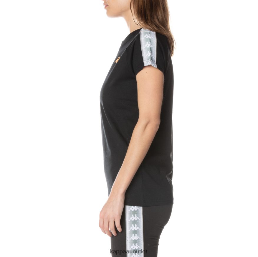 Kappa Women 222 Banda Gapan T-Shirt Jet Black R0HPN8380